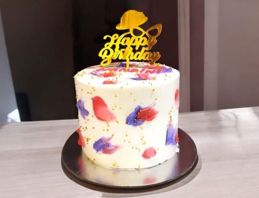 Abstract splash birthday cake 4x3 2