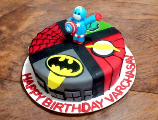 Avengers birthday fondant cake